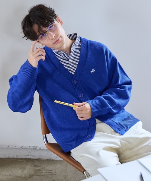 GLOBAL WORK(グローバルワーク)の「【BEVERLY HILLS POLO CLUB】UNISEX/Vネックカーディガン/685692(カーディガン/ボレロ・メンズ・ブルー/ブラック・LARGE/MEDIUM/SMALL)」の15枚目の写真