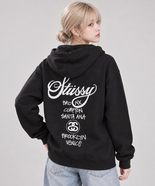 セール】STUSSY / WORLD TOUR RAISING OF SWEAT HOODIE ZIPUP