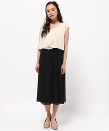 TRUDEA | ミディ丈　襟ぐりビジュードレス(ドレス)