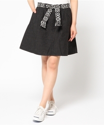 X-girl | 【NYLON JAPAN掲載】SUMMER A-LINE SKIRT /Aラインスカート/無地/紐ベルト付き/トライバル柄(スカート)