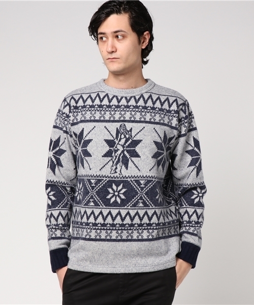 HYSTERIC GLAMOUR(ヒステリックグラマー)の「NORDIC PATTERNジャカ-ド SW(スウェット・メンズ・ホワイト系その他/グレー系その他/ブラック系その他・SMALL/MEDIUM/LARGE)」の12枚目の写真