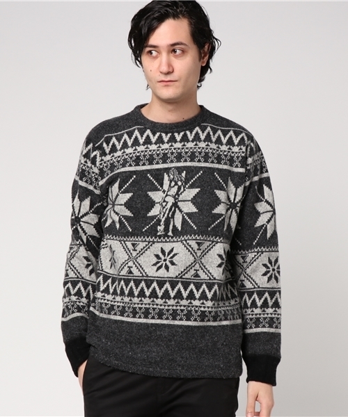 HYSTERIC GLAMOUR(ヒステリックグラマー)の「NORDIC PATTERNジャカ-ド SW(スウェット・メンズ・ホワイト系その他/グレー系その他/ブラック系その他・SMALL/MEDIUM/LARGE)」の3枚目の写真