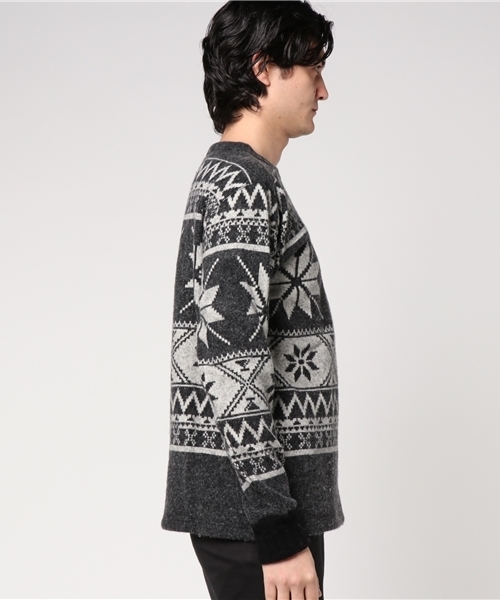 HYSTERIC GLAMOUR(ヒステリックグラマー)の「NORDIC PATTERNジャカ-ド SW(スウェット・メンズ・ホワイト系その他/グレー系その他/ブラック系その他・SMALL/MEDIUM/LARGE)」の10枚目の写真