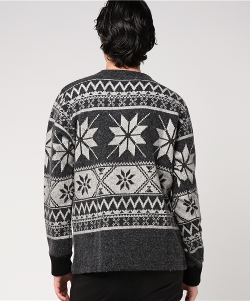 HYSTERIC GLAMOUR(ヒステリックグラマー)の「NORDIC PATTERNジャカ-ド SW(スウェット・メンズ・ホワイト系その他/グレー系その他/ブラック系その他・SMALL/MEDIUM/LARGE)」の9枚目の写真