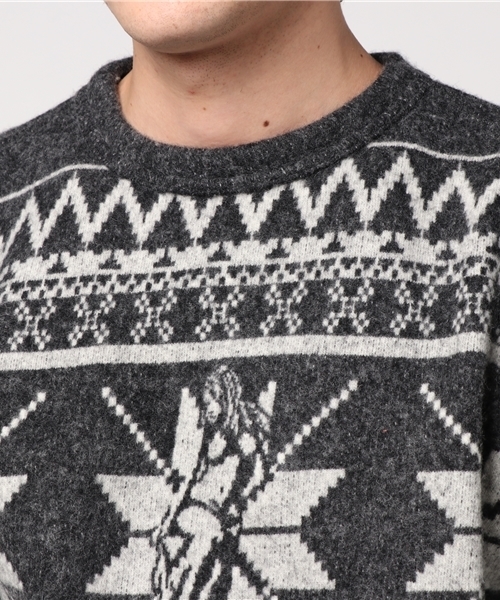 HYSTERIC GLAMOUR(ヒステリックグラマー)の「NORDIC PATTERNジャカ-ド SW(スウェット・メンズ・ホワイト系その他/グレー系その他/ブラック系その他・SMALL/MEDIUM/LARGE)」の8枚目の写真