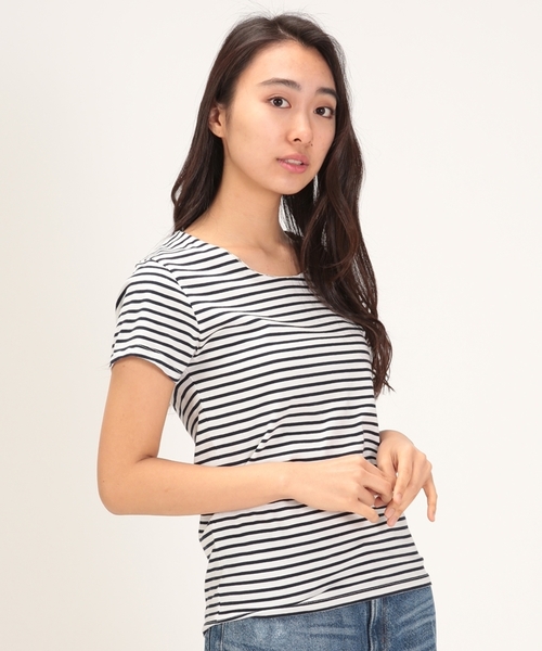 cepo(セポ)の「キンシメローTシャツ(Tシャツ/カットソー・レディース・グレー/オフホワイト/ネイビー/ダークブルー/イエロー/パープル/ブルー・L/M)」の6枚目の写真