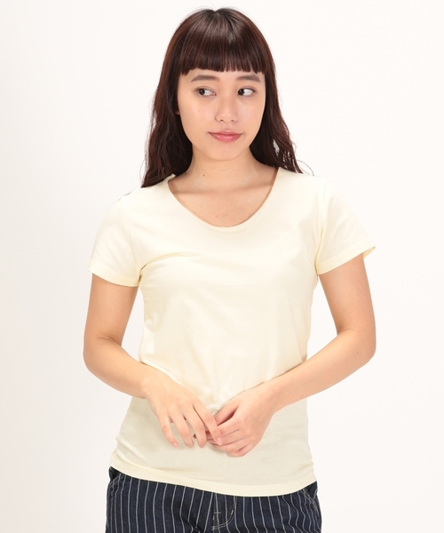 cepo(セポ)の「キンシメローTシャツ(Tシャツ/カットソー・レディース・グレー/オフホワイト/ネイビー/ダークブルー/イエロー/パープル/ブルー・L/M)」の7枚目の写真