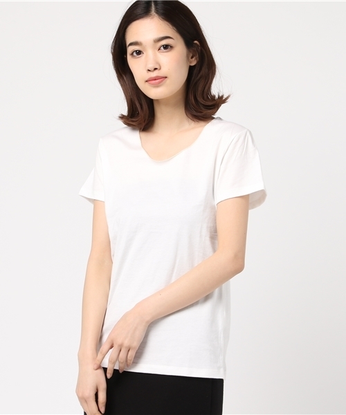 cepo(セポ)の「キンシメローTシャツ(Tシャツ/カットソー・レディース・グレー/オフホワイト/ネイビー/ダークブルー/イエロー/パープル/ブルー・L/M)」の2枚目の写真