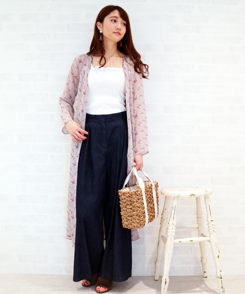 N.(N. Natural Beauty Basic)(エヌエヌナチュラルビューティーベーシック)の「楊柳フラワーシフォンガウンワンピース(シャツワンピース・レディース・グレー系その他/ブラック系その他・MEDIUM)」の1枚目の写真