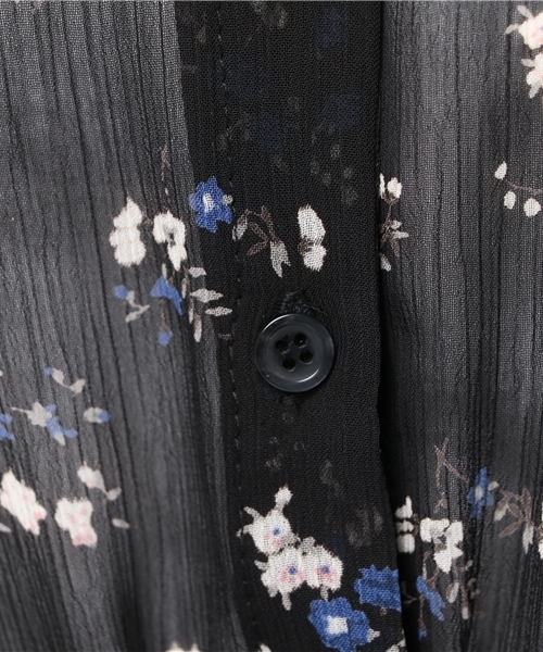 N.(N. Natural Beauty Basic)(エヌエヌナチュラルビューティーベーシック)の「楊柳フラワーシフォンガウンワンピース(シャツワンピース・レディース・グレー系その他/ブラック系その他・MEDIUM)」の9枚目の写真