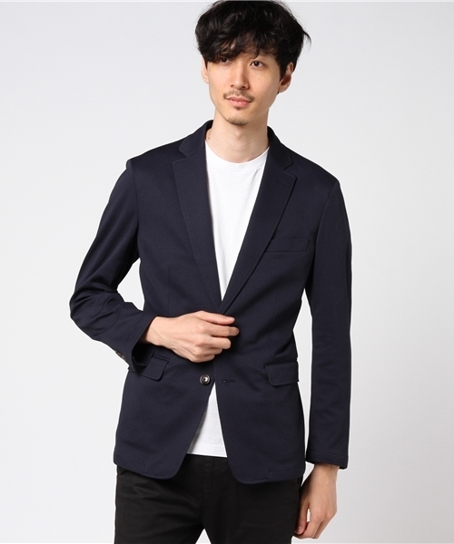 CROWDED CLOSET(クラウデッドクローゼット)の「コットンモクロディージャージジャケット(スーツジャケット・メンズ・グレー/ネイビー・S/L/M)」の2枚目の写真