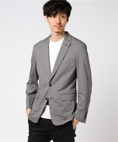 CROWDED CLOSET(クラウデッドクローゼット)の「コットンモクロディージャージジャケット(スーツジャケット・メンズ・グレー/ネイビー・S/L/M)」の1枚目の写真