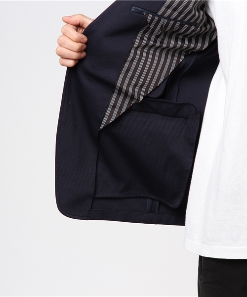 CROWDED CLOSET(クラウデッドクローゼット)の「コットンモクロディージャージジャケット(スーツジャケット・メンズ・グレー/ネイビー・S/L/M)」の7枚目の写真