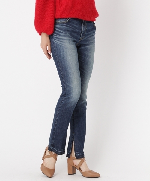 Andemiu（アンデミュウ）の「ブーツカットデニムパンツ769064（デニムパンツ・レディース・インディゴブルー/ライトブルー・MEDIUM/SMALL/X-SMALL）」の2枚目の写真