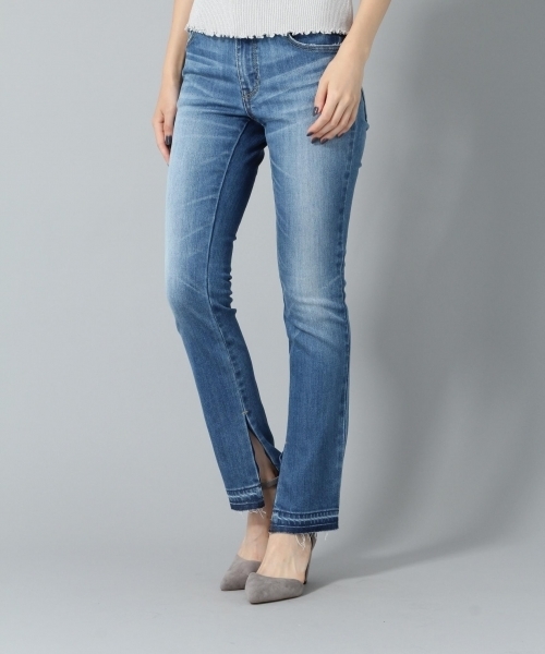 Andemiu（アンデミュウ）の「ブーツカットデニムパンツ769064（デニムパンツ・レディース・インディゴブルー/ライトブルー・MEDIUM/SMALL/X-SMALL）」の6枚目の写真