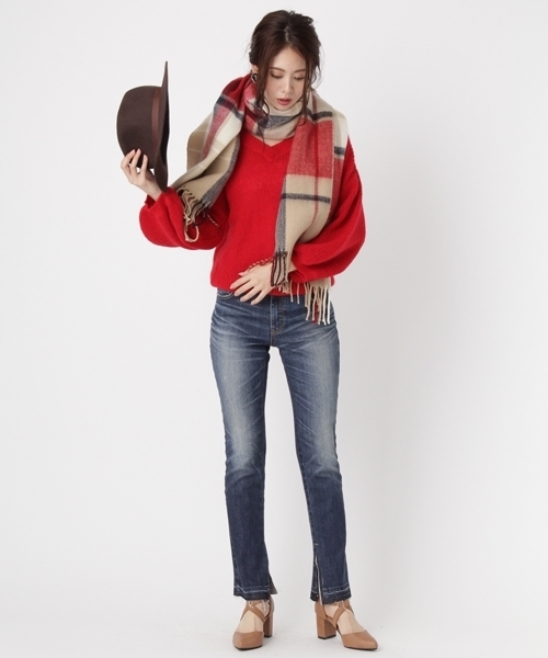 Andemiu（アンデミュウ）の「ブーツカットデニムパンツ769064（デニムパンツ・レディース・インディゴブルー/ライトブルー・MEDIUM/SMALL/X-SMALL）」の8枚目の写真