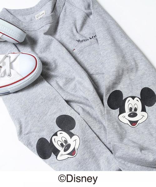 coen(コーエン)の「【coen キッズ / ジュニア】コーエン限定Disney(ディズニー)MICKEY(ミッキー)ラグランTシャツ(Tシャツ/カットソー・キッズ・オフホワイト/グレー・140/110/130/150/120/100)」の1枚目の写真