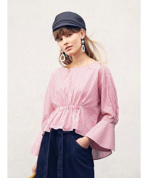 YECCA VECCA（イェッカヴェッカ）の「ストライプデザインブラウス（シャツ/ブラウス・レディース・ブルー/ピンク・FREE）」の8枚目の写真