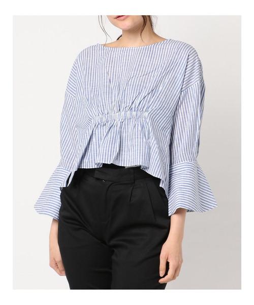 YECCA VECCA（イェッカヴェッカ）の「ストライプデザインブラウス（シャツ/ブラウス・レディース・ブルー/ピンク・FREE）」の6枚目の写真
