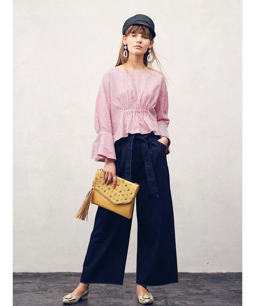 YECCA VECCA（イェッカヴェッカ）の「ストライプデザインブラウス（シャツ/ブラウス・レディース・ブルー/ピンク・FREE）」の12枚目の写真