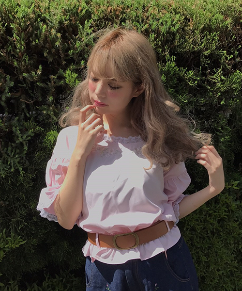 Swankiss（スワンキス）の「AU Fleur flame TOPS（その他トップス・レディース・ホワイト/レッド/ピンク/マスタード・FREE）」の4枚目の写真