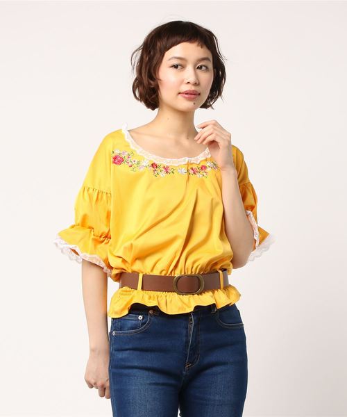 Swankiss（スワンキス）の「AU Fleur flame TOPS（その他トップス・レディース・ホワイト/レッド/ピンク/マスタード・FREE）」の8枚目の写真