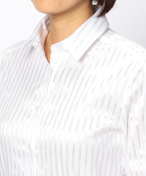 NARACAMICIE(ナラカミーチェ)の「サテンストライプ七分袖シャツ(シャツ/ブラウス・レディース・ホワイト/ネイビー・SMALL/MEDIUM/LARGE)」の22枚目の写真
