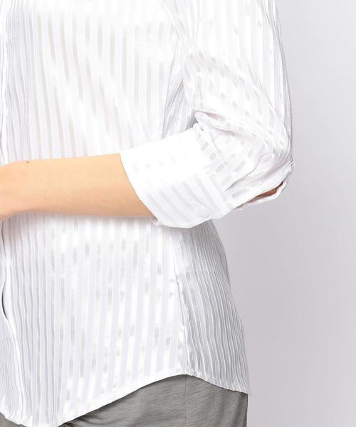 NARACAMICIE(ナラカミーチェ)の「サテンストライプ七分袖シャツ(シャツ/ブラウス・レディース・ホワイト/ネイビー・SMALL/MEDIUM/LARGE)」の21枚目の写真