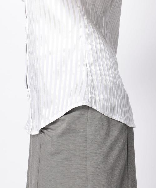 NARACAMICIE(ナラカミーチェ)の「サテンストライプ七分袖シャツ(シャツ/ブラウス・レディース・ホワイト/ネイビー・SMALL/MEDIUM/LARGE)」の18枚目の写真