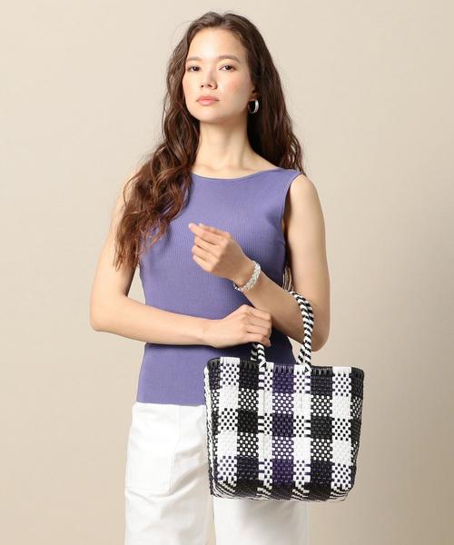 BEAUTY&YOUTH UNITED ARROWS（ビューティーアンドユースユナイテッドアローズ）の「＜DIMINUTIVO＞メルカドスクエアバッグ о（かごバッグ・レディース・イエロー/パープル・FREE）」の4枚目の写真