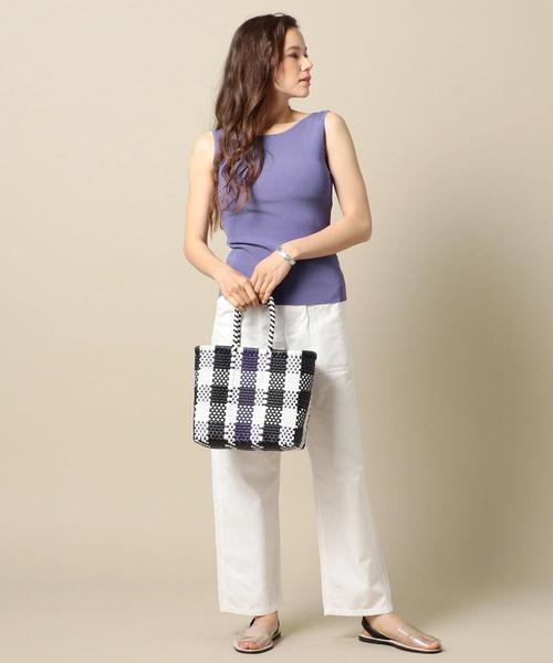 BEAUTY&YOUTH UNITED ARROWS（ビューティーアンドユースユナイテッドアローズ）の「＜DIMINUTIVO＞メルカドスクエアバッグ о（かごバッグ・レディース・イエロー/パープル・FREE）」の3枚目の写真