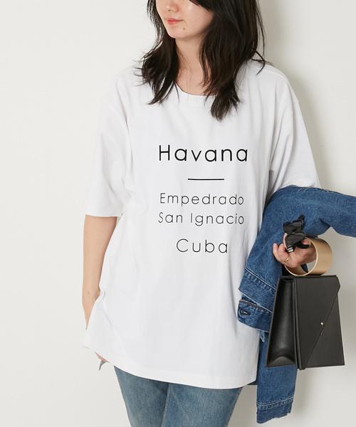 AMERICAN RAG CIE（アメリカンラグシー）の「AMERICAN RAG CIE フロッキープリント ロゴＴ【WEB限定】（Tシャツ/カットソー・レディース・ホワイト/ブラック/ベージュ・FREE）」の5枚目の写真