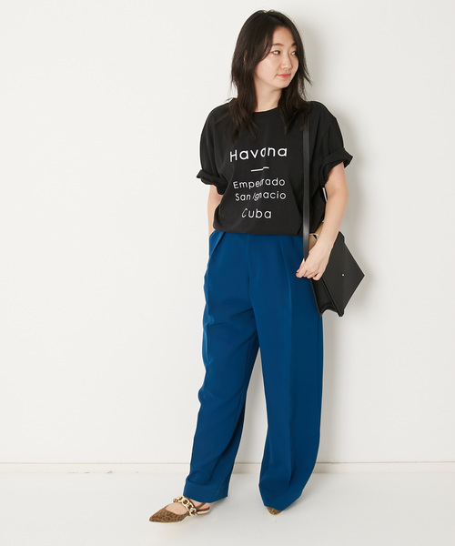 AMERICAN RAG CIE（アメリカンラグシー）の「AMERICAN RAG CIE フロッキープリント ロゴＴ【WEB限定】（Tシャツ/カットソー・レディース・ホワイト/ブラック/ベージュ・FREE）」の10枚目の写真