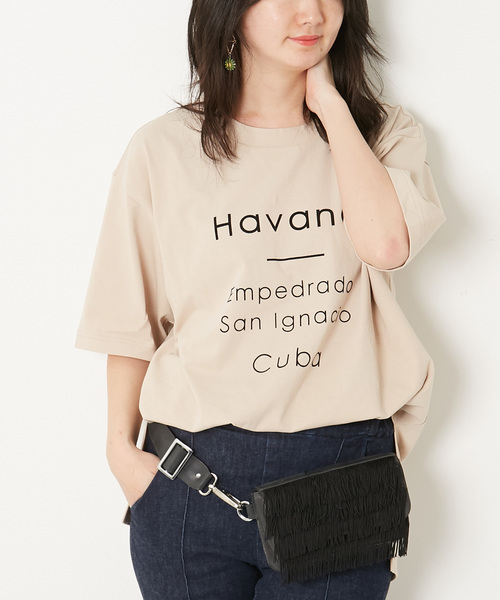 AMERICAN RAG CIE（アメリカンラグシー）の「AMERICAN RAG CIE フロッキープリント ロゴＴ【WEB限定】（Tシャツ/カットソー・レディース・ホワイト/ブラック/ベージュ・FREE）」の12枚目の写真