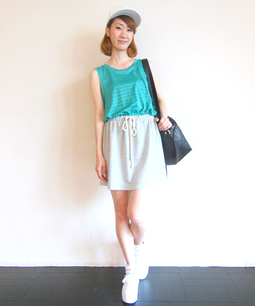 WHO'S WHO gallery（フーズフーギャラリー）の「シースルーボーダー切替ワンピース（ワンピース・レディース・ホワイト/モスグリーン/ブラック・FREE）」の14枚目の写真