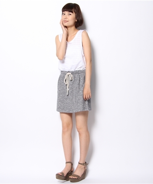 WHO'S WHO gallery（フーズフーギャラリー）の「シースルーボーダー切替ワンピース（ワンピース・レディース・ホワイト/モスグリーン/ブラック・FREE）」の10枚目の写真