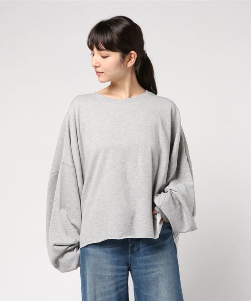 rps（アールピーエス）の「ボリュームスリーブ裏毛プルオーバー（スウェット・レディース・ブラック/杢グレー/グレー系その他・M）」の10枚目の写真