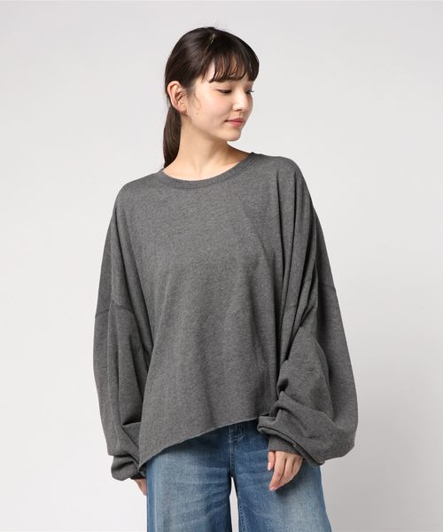 rps（アールピーエス）の「ボリュームスリーブ裏毛プルオーバー（スウェット・レディース・ブラック/杢グレー/グレー系その他・M）」の11枚目の写真