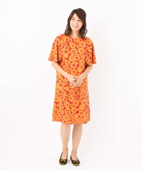 Jocomomola(ホコモモラ)の「Contrario プリント フラワーフロッキーワンピース(ワンピース・レディース・ネイビー/ピンク・40)」の11枚目の写真