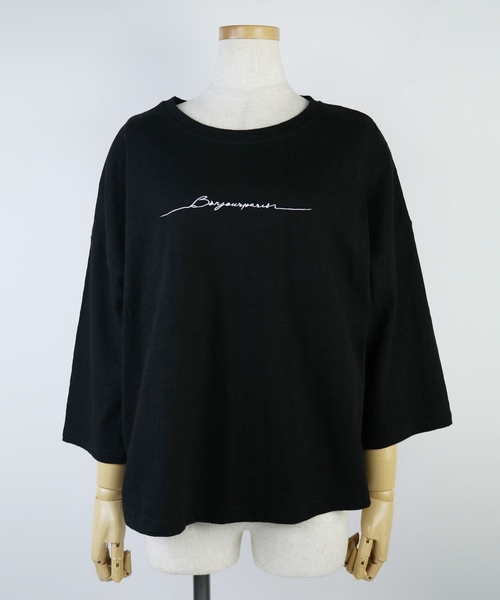 reca（レカ）の「ゆるっと大人可愛い◆刺繍ロゴＴシャツ（Tシャツ/カットソー・レディース・ホワイト/ブラック/ベージュ/グレー・FREE）」の22枚目の写真