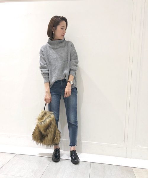 YECCA VECCA（イェッカヴェッカ）の「・ループ編みニットプルオーバー（ニット/セーター・レディース・オフホワイト/ラベンダー/杢グレー・FREE）」の3枚目の写真