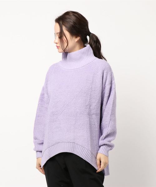 YECCA VECCA（イェッカヴェッカ）の「・ループ編みニットプルオーバー（ニット/セーター・レディース・オフホワイト/ラベンダー/杢グレー・FREE）」の6枚目の写真