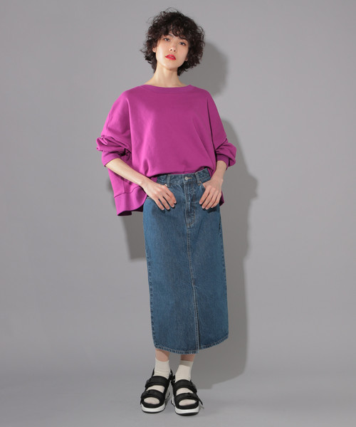 PAGEBOY（ページボーイ）の「デニムナロースカート（デニムスカート・レディース・ライトブルー/ブラック/オフホワイト/サックスブルー・SMALL/MEDIUM）」の11枚目の写真