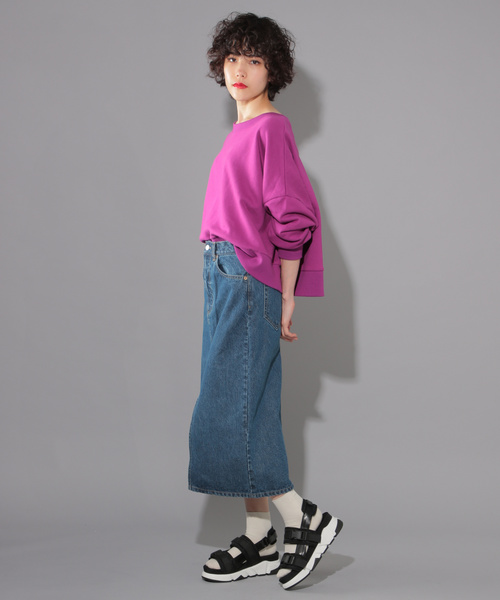 PAGEBOY（ページボーイ）の「デニムナロースカート（デニムスカート・レディース・ライトブルー/ブラック/オフホワイト/サックスブルー・SMALL/MEDIUM）」の12枚目の写真