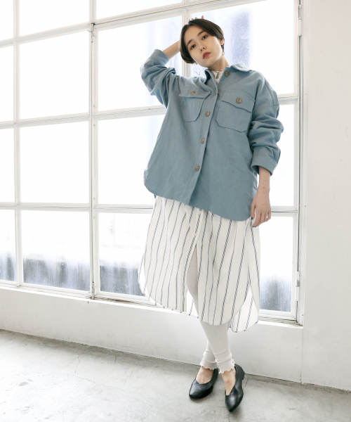 LOWRYS FARM（ローリーズファーム）の「ＣＰＯジャケット　826754（その他アウター・レディース・アイボリー/ベージュ/ブルー/ブラウン・FREE）」の7枚目の写真