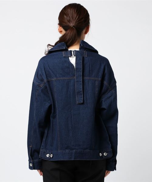 VENCEEXCHANGE(ヴァンスエクスチェンジ)の「配色ステッチビッグGジャン(デニムジャケット・レディース・ネイビー/オフホワイト・FREE)」の4枚目の写真