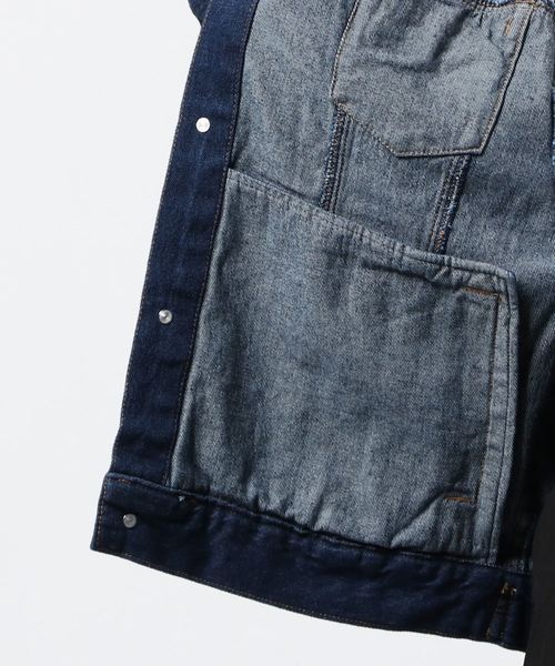 VENCEEXCHANGE(ヴァンスエクスチェンジ)の「配色ステッチビッグGジャン(デニムジャケット・レディース・ネイビー/オフホワイト・FREE)」の5枚目の写真