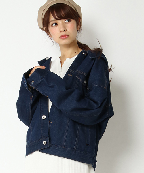 VENCEEXCHANGE(ヴァンスエクスチェンジ)の「配色ステッチビッグGジャン(デニムジャケット・レディース・ネイビー/オフホワイト・FREE)」の1枚目の写真