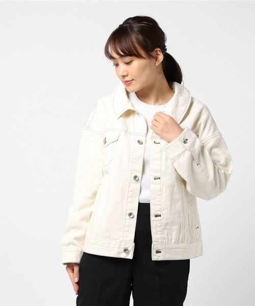 VENCEEXCHANGE(ヴァンスエクスチェンジ)の「配色ステッチビッグGジャン(デニムジャケット・レディース・ネイビー/オフホワイト・FREE)」の6枚目の写真