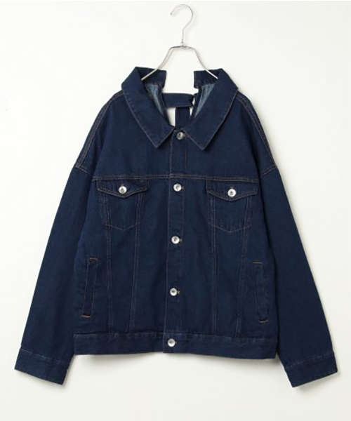 VENCEEXCHANGE(ヴァンスエクスチェンジ)の「配色ステッチビッグGジャン(デニムジャケット・レディース・ネイビー/オフホワイト・FREE)」の8枚目の写真